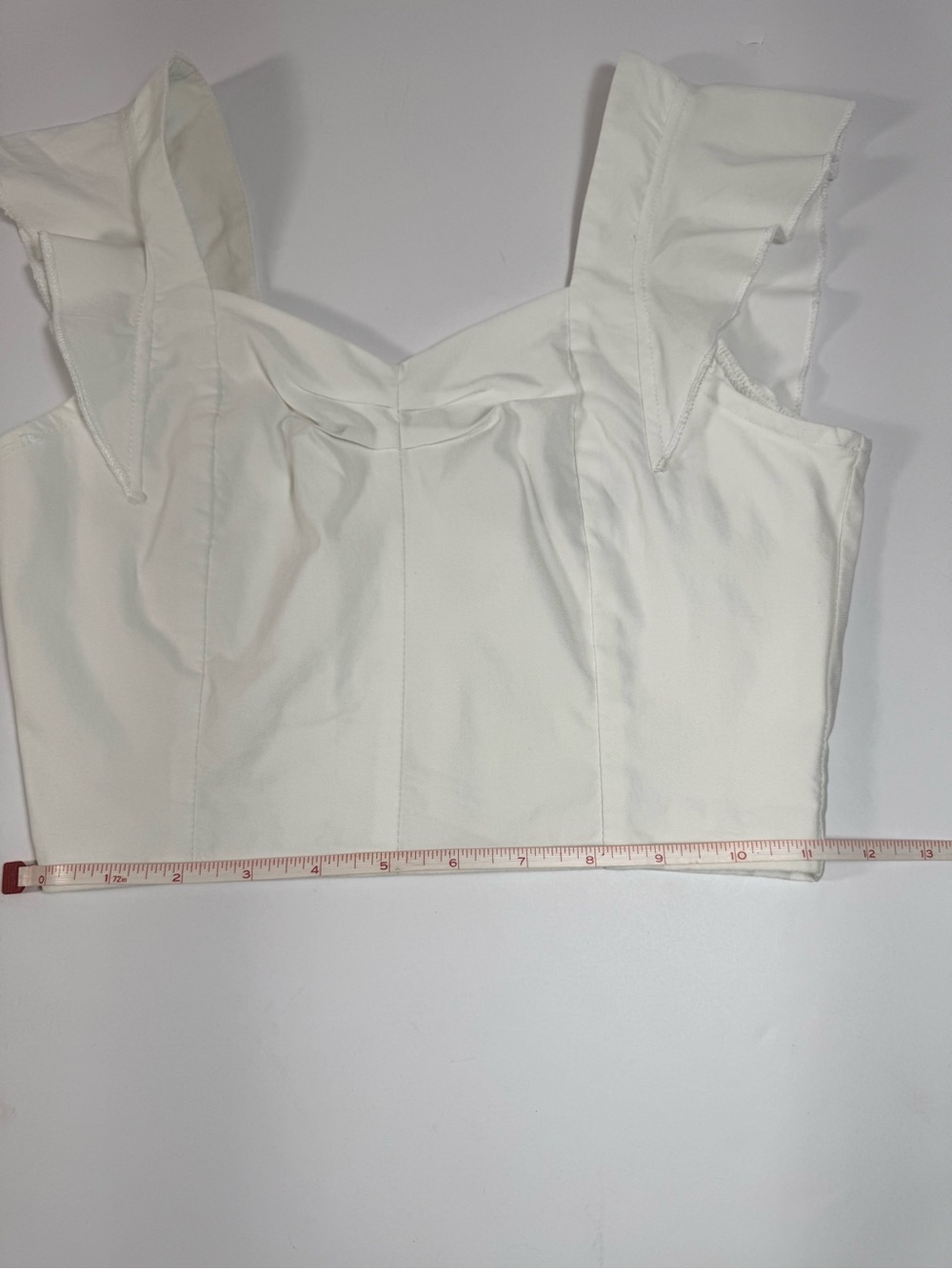 Women's White Ruffle Sleeve Crop Top - Classic Summer Staple Chicme - Picture 8 of 14